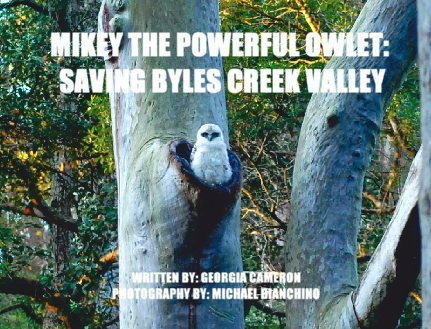 SOLD OUT FIRST BOOK - Mikey the Powerful Owlet: Saving Byles Creek Valley - Book (price includes domestic express postage & handling)